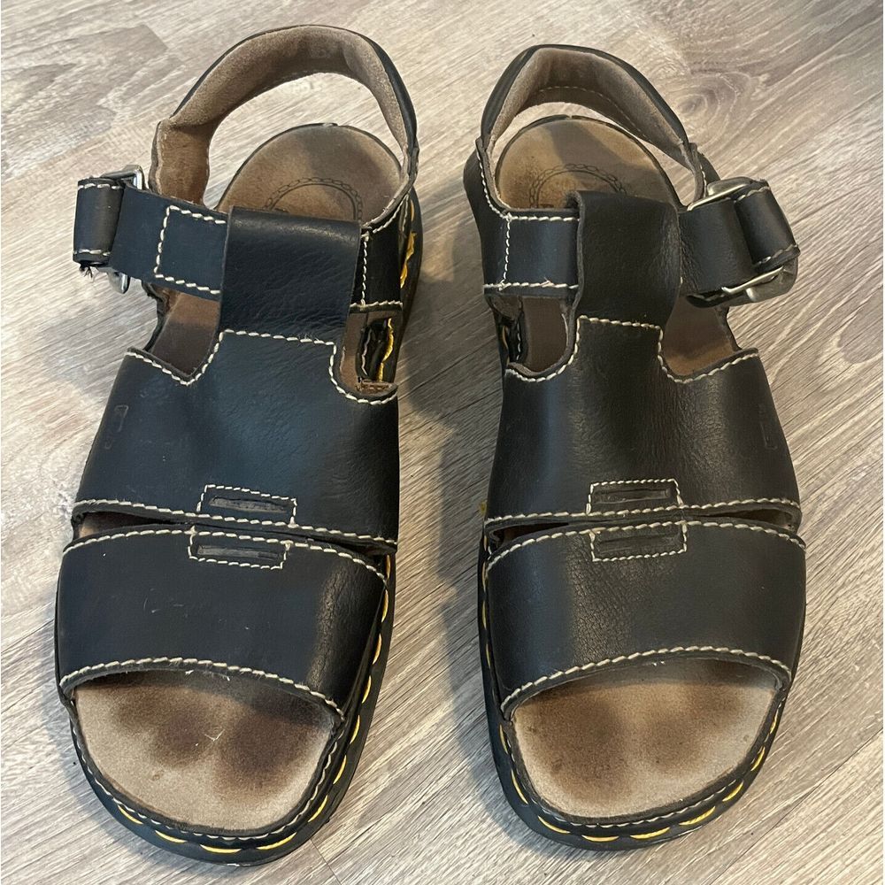 Dr. Martens‎ Fisherman Leather Sandals 9667 Chunky Platform Black Mens 13 UK 12